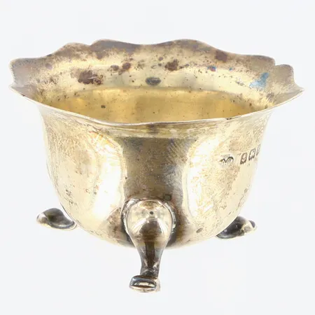Miniatyrskål höjd ca 3cm, engelska stämplar, silver 925/1000 Vikt: 19 g