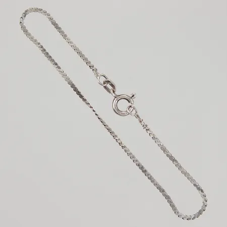 Armband S-länk 18cm bredd 1,6mm, något skadade länkbitar vi låsögla, spanska stämplar, 925/1000 silver, Vikt: 1,5 g