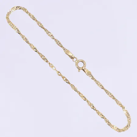 Armband Singapore 18cm bredd 1,5mm 14K Vikt: 1,3 g