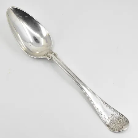 Sked A Thulin M5/1866 längd 21½ cm, gravyr baksida skaft, silver 830/1000. Vikt: 55,9 g