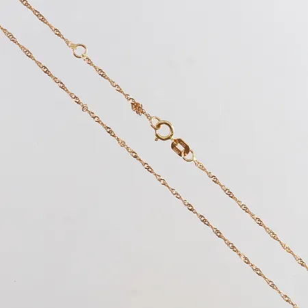 Kedja Singapore längd 42-45cm bredd 1mm 18K. Vikt: 1,3 g