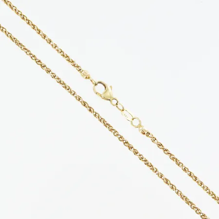 Kedja längd 49cm bredd 1,5mm 14K. Vikt: 4,6 g