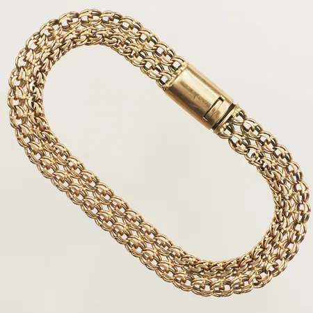 Armband dubbel Bismarck längd 23,5cm bredd 9,7mm 14K Vikt: 23 g