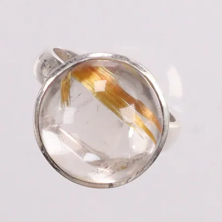 Ring med rutilkvarts stl:18½ silver 925/1000 Vikt: 8,3 g
