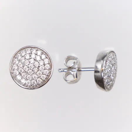 Ett par örhängen med vita stenar, 14x10mm, GHA, 925/1000 silver Vikt: 2,7 g