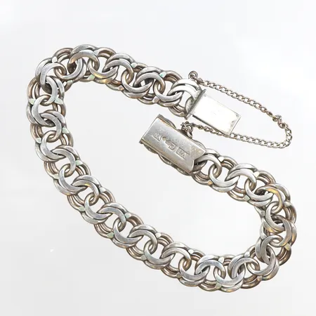 Armband Bismarck, längd ca. 20cm, bredd: 10,5mm, Victor Janson Guldvaru Ab, 830/1000 silver Vikt: 27 g