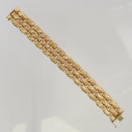 Armband ihåligt, små skador finns, 18,5cm, bredd:20,6mm 18K 36,2g.