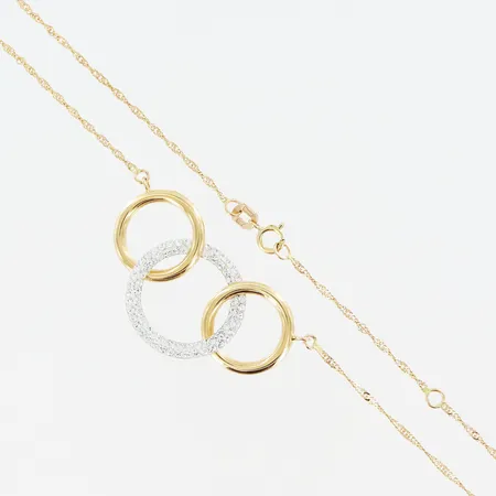 Collier vita stenar Guldfynd längd 42/45cm bredd 1-20mm 18K. Vikt: 2,1 g