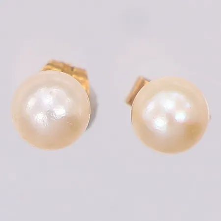 Ett par örhängen odlade saltvattenpärlor 5mm, en stopp 14K, 18K Vikt: 0,9 g