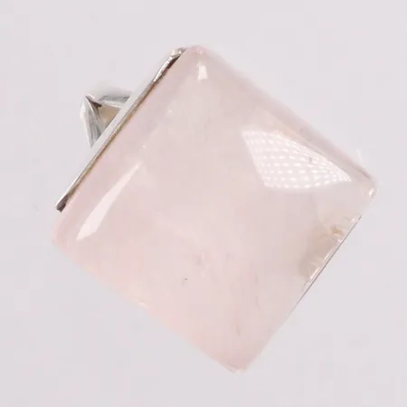 Ring stl:20 rosenkvarts längd 19,5mm bredd 18,5mm silver 925/1000 Vikt: 8,6 g