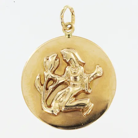Hänge motiv längd 28mm, bredd 21mm, något ojämn i kant, 18K Vikt: 3,9 g
