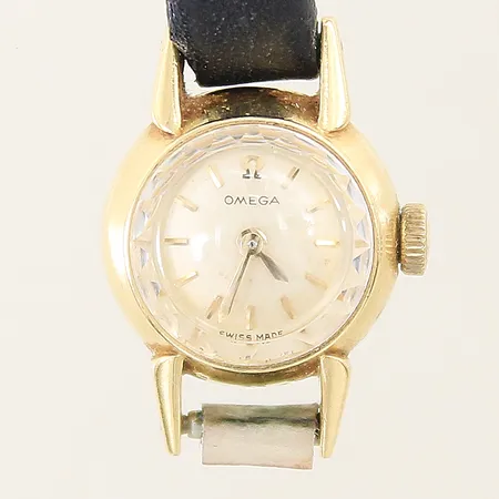 Damur Omega 18K Ø16mm manuell, repig boett, läderband defekt