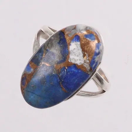 Ring stl:18 blå sten längd 21,2mm bredd 12,6 mm silver 925/1000 Vikt: 5,2 g