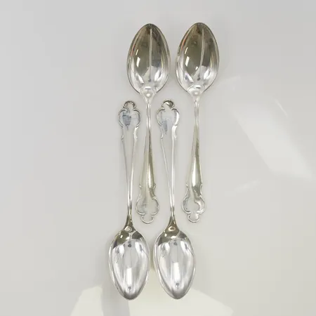 4 Bordsskedar Disa  18cm, 830/1000 silver,  Vikt: 140,3 g
