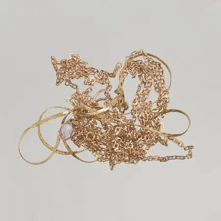 Kedjor, Hänge skador finns, 14K 22,9g,