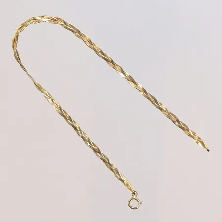 Armband flätat 19cm bredd 3mm 9K Vikt: 1,4 g