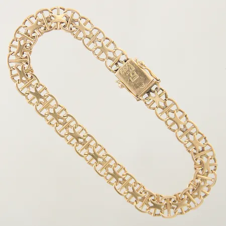 Armband X-länk med stav längd 21cm bredd 8,5mm 18K Vikt: 15,9 g