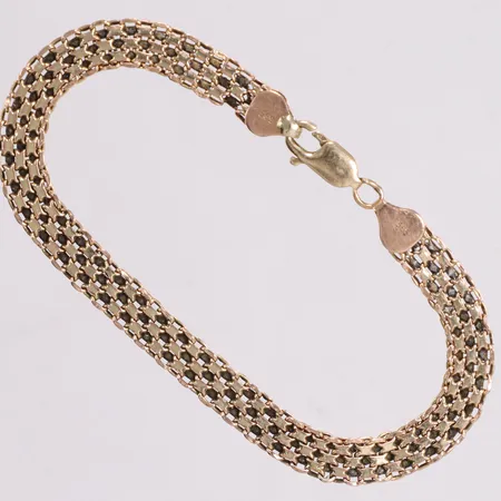 Armband X-länk längd 21cm bredd 7,2mm 14K Vikt: 6 g