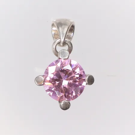 Hänge med rosa sten 10x15mm silver 925/1000 Vikt: 1,8 g