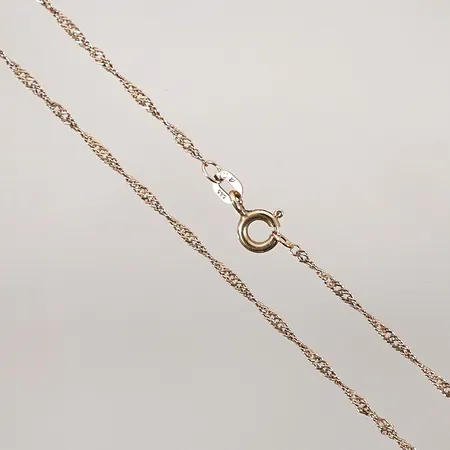Kedja singapore längd 45cm bredd 1,4mm 14k Vikt: 1,7 g