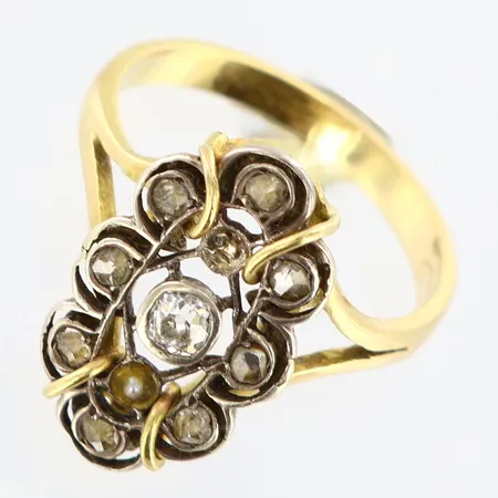 Ring med stenar stl:17¾, saknar sten, 14K Vikt: 4,3 g
