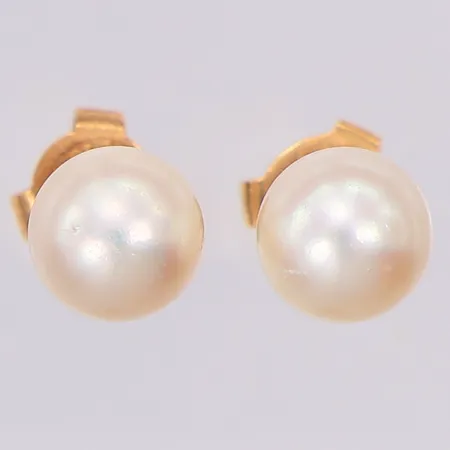 Ett par örhängen odlade saltvattenpärlor 7mm, 18K Vikt: 1,6 g
