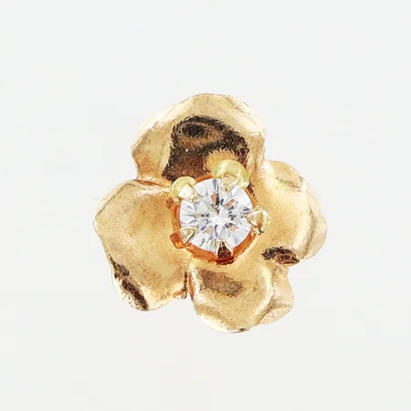 Enstaka örhänge vit sten blomma 6x6mm 18K. Vikt: 0,2 g