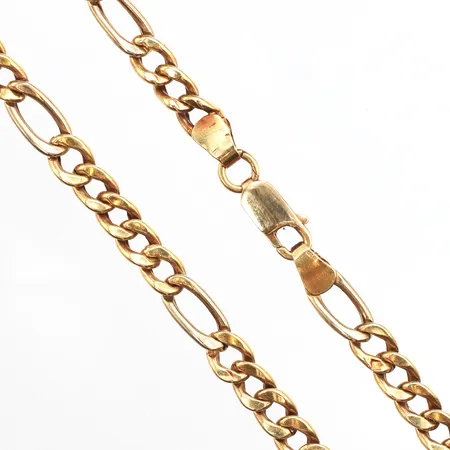 Kedja Figaro 58cm, bredd: 6,2mm, ihåliga länkar, bucklor på länken, 18K Vikt: 27,6 g