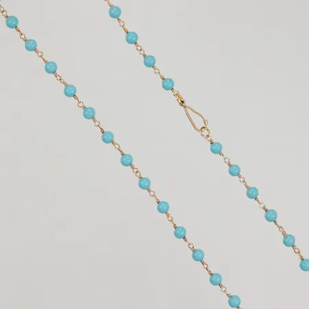 Collier guld och turkoser, 14K. Bruttovikt: 5,3g Vikt: 0 g