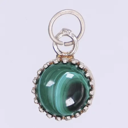 Hänge med grön sten 23x11mm silver 925/1000 Vikt: 1,9 g