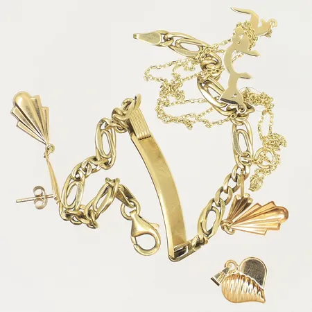 Diverse guld gravyr/defekt 18K Vikt: 10,2 g