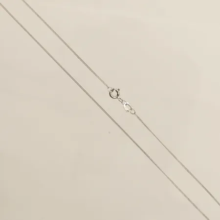 Kedja Pansar längd 41cm bredd 0,9mm vitguld 14K Vikt: 1,2 g