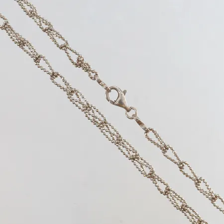 Collier med kulor längd 44cm bredd 6mm Silver 925/1000.  Vikt: 11,7 g