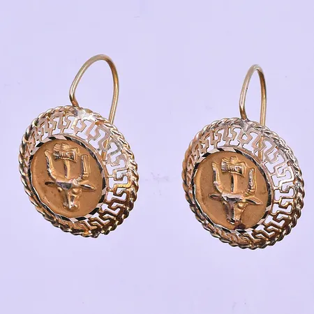 Örhängen längd 22 mm bredd 16 mm 14K. Vikt: 2,7 g