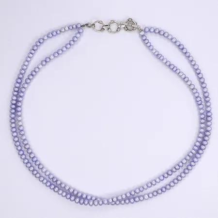Pärlcollier 49-52cm bredd 11mm lås i silver 925/1000 Vikt: 49,7 g
