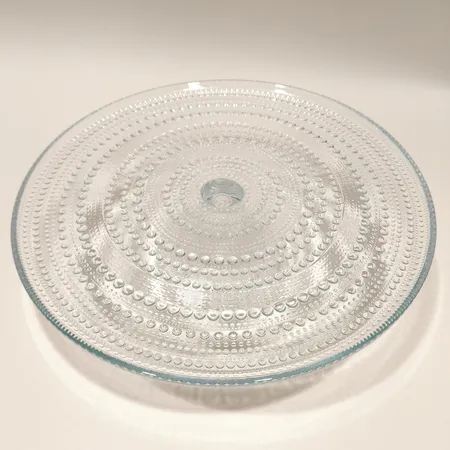 Tårtfat Kastehelmi Oiva Toikka för Iittala glas, höjd: 9 cm diameter: 31cm med box Skickas med paket.