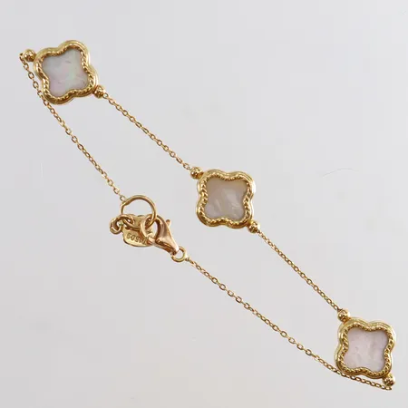 Armband med stenar längd 16cm bredd 0,5-11mm 18K.  Vikt: 3,2 g