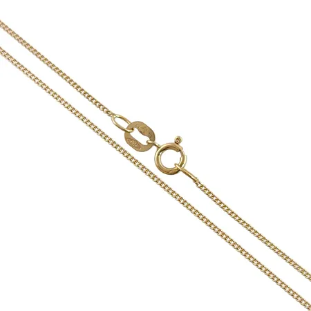 Halskedja Pansar i 18K guld, svensk kontrollstämpel, längd 42,0 cm, bredd 0,8 mm, fint skick Vikt: 1,4 g