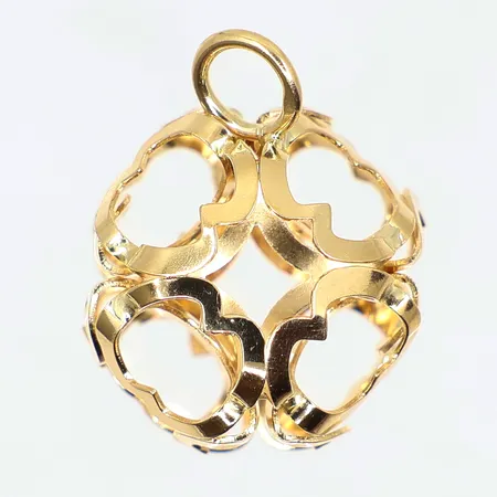Hänge, ca 21x16mm, ihåligt mönster, 18K, Vikt: 2,5 g