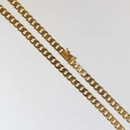 Kedja Pansar, längd 41,5cm, bredd 5mm, 18K. Vikt: 32,6 g