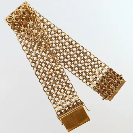 Armband X-länk längd 19,5cm bredd 21mm 18K. Vikt: 44,2 g