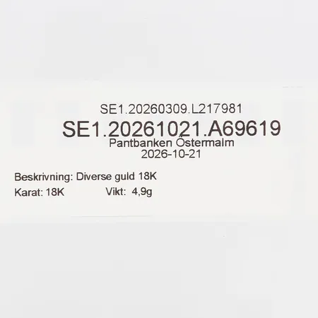 Diverse guld 18K Vikt: 4,9 g