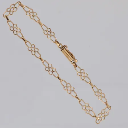Armband längd 17,5cm, bredd 4,6mm, ostämplat, 18K Vikt: 2,7 g
