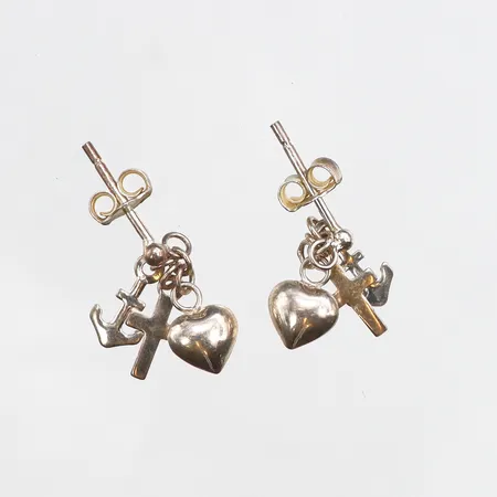 Ett par örhängen, Tro, Hopp & Kärlek, 15mm, stift, 925/1000 silver Vikt: 1,2 g