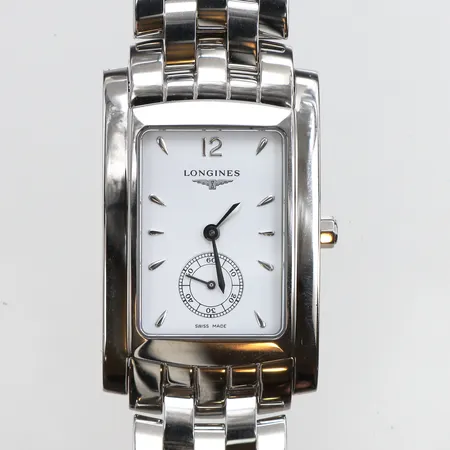 Armbandsur Longines Dolce Vita, 32,2x26,4mm, stål, quartz, ref:L5.655.4, snr:42614215, batteribyte krävs, gravyr, stållänk, certifikat daterat 03/11-2014, box med slitage.