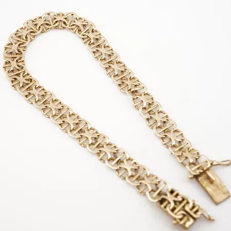 Armband X-Länk med stav, Längd 20cm, Bredd 7,7mm, 18K, 11,6gr Vikt: 11,6 g