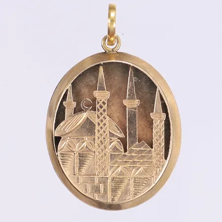 Hänge 38x25mm repig 14K Vikt: 7,1 g