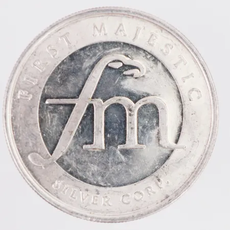 Mynt First Majestic silver corp. one troy ounce Ø39mm, 999/1000 silver Vikt: 31,2 g