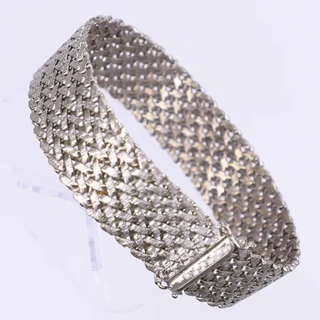 Armband flätad modell 19cm bredd 17mm silver 800/1000 Vikt: 28,6 g
