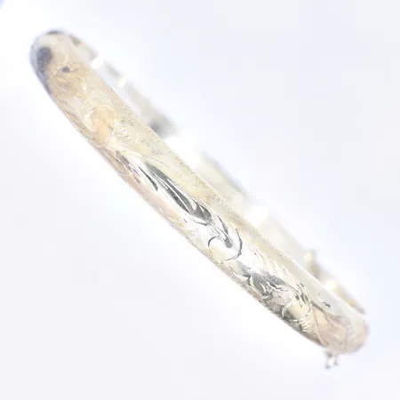 Armring med mönster 60x66mm, bredd: 7mm, säkerhetskedja, ihålig, silver 925/1000, Vikt: 9,3 g